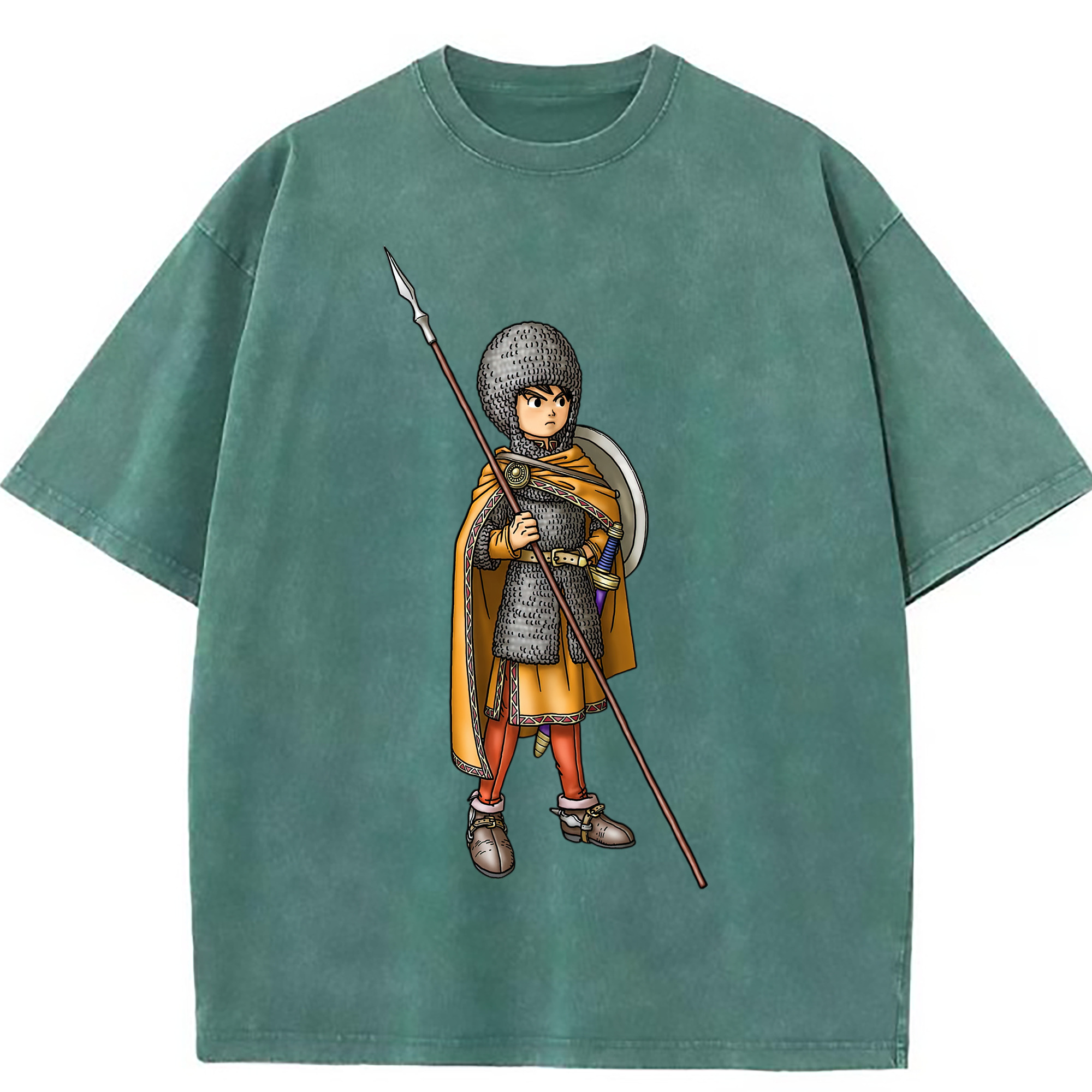 （画像用） ドラゴンクエスト Doragon Kuesuto Dragon Quest 綿100% ヴィンテージ風 半袖Tシャツ（フロントプリント）